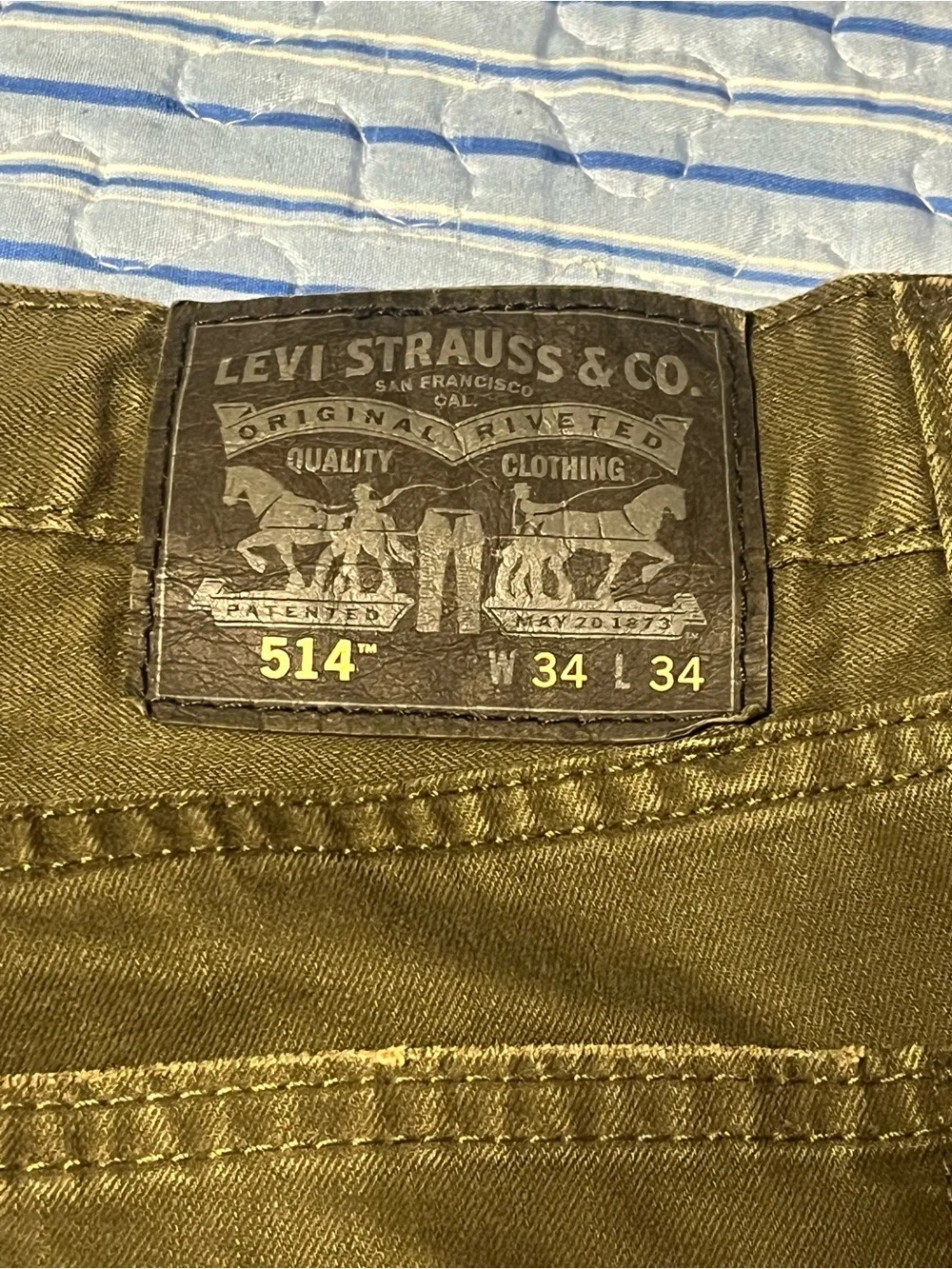 Levi 514 Olive Green Men’s 34/34 Jeans
